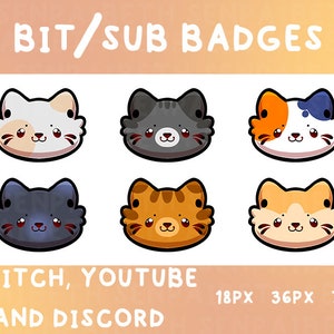Kawaii Pastel Cat Sub Badges: Twitch & Discord Subscriber Icons (Digital Download)