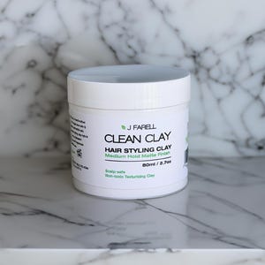 J Farell Clean Clay - Organic Hair Styling Clay, Seb Derm Safe Fungal Acne Safe, All Natural Hair Clay Seborrheic Dermatitis Pomade
