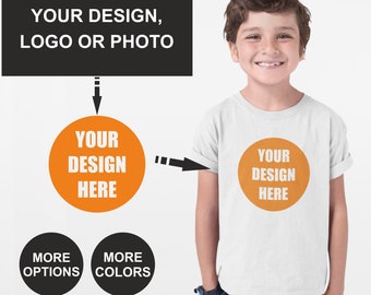 T-shirt personnalisé pour enfants imprimé, Chemises personnalisées pour garçons, Chemises personnalisées pour filles, Téléchargez votre photo pour T-shirt pour enfants