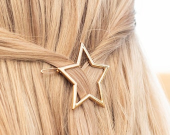 Star hair clips | Geometric gold silver hair clips | Patriotic hair accessory | Boho bohemian hair accessories | Moon star hair accessories