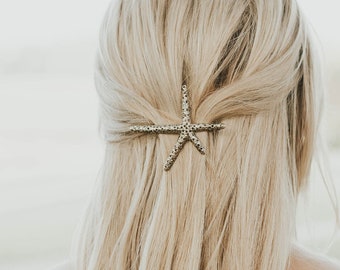 Starfish Hair Clip | Bridal Beach Wedding Hair Accessory | Nautical Maritime Mermaid Ariel Hair Clasp | Stylish Evening Party Summer Style