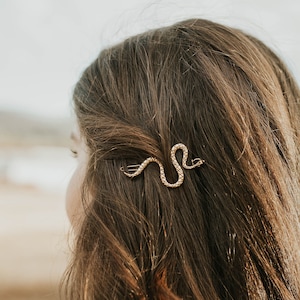 Snake hair clip hair accessories, Side-part hair accessories hair barrette, Metal hair clip, Gold and silver hair clip