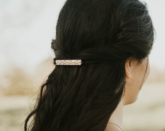 Dainty rhinestone hair barrette hair clip | Wedding hair accessories bridal hair clip bridesmaid hair jewelry