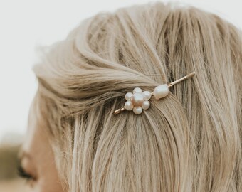 Freshwater pearl hair pins, Real pearl bobby pins in white lilac, Wedding hair accessories, Bridal hair clip bridesmaid hair clip