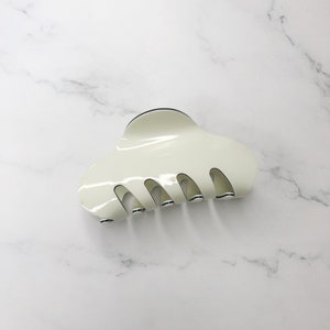 Oval off-white hair claw clip clamp Minimalist hair accessories for everyday simple thick or thin hair texture image 2