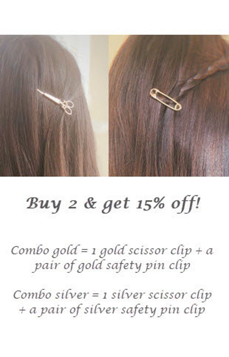2piece Set Gold Silver Safety Pin Hair Clip Bobby Pins Boho Etsy