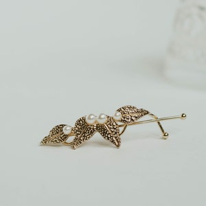 Laurel Leaves Pearl Bead Hair Clip image 9