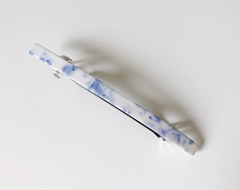Blue White China Print Long Bar Hair Clip | Porcelain print hair clip hair barrette hair accessories