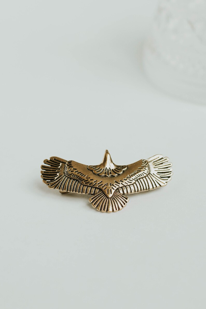 Vintage eagle hair clip, Hawk bird hair clip, Antique falcon antique gold silver hair clips hair accessories, Vintage gold hair clip Gold