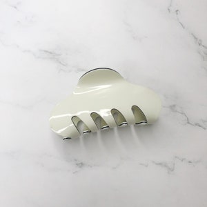 Oval off-white hair claw clip clamp Minimalist hair accessories for everyday simple thick or thin hair texture image 8