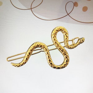 Snake hair clip hair accessories, Side-part hair accessories hair barrette, Metal hair clip, Gold and silver hair clip image 7