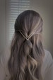 V Hair Clip | Minimalist Hair Clip | Bridesmaid Hair | Geometric Hair Clip |  Pearl Diamond Barette | Boho Hair Clip | Large Hair Accessory 