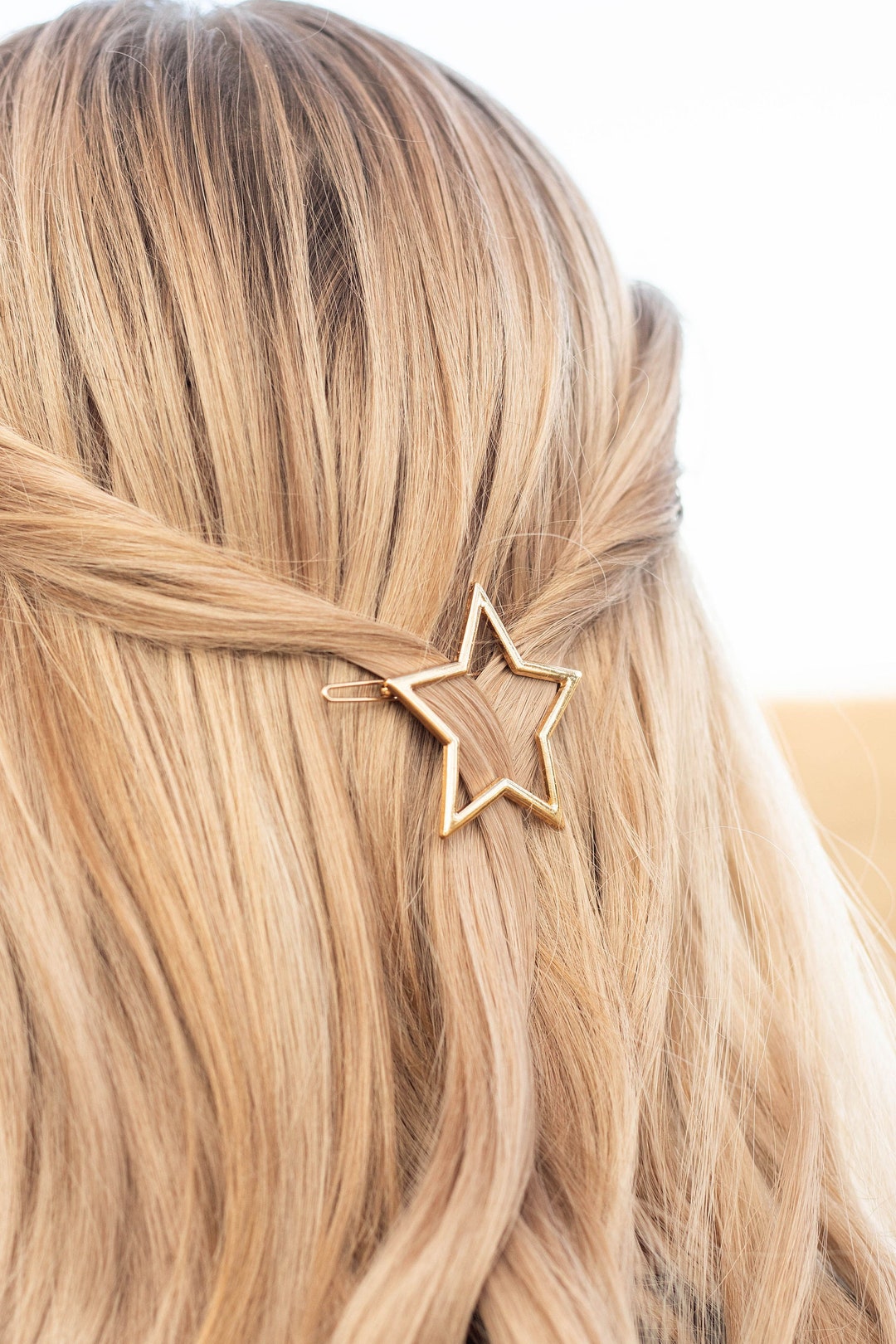 Star Hair Clips Geometric Gold Silver Hair Clips Patriotic Hair