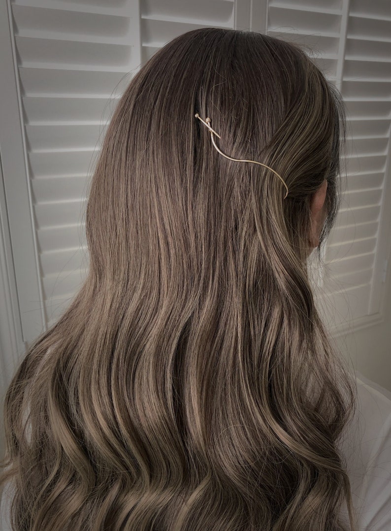 Wavy Hair Clip Dainty Delicate Gold Minimal Hair Accessory - Etsy