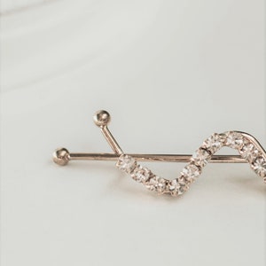 Dainty faux diamond wavy bobby pin for women's hair accessories image 5