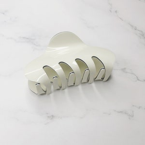 Oval off-white hair claw clip clamp Minimalist hair accessories for everyday simple thick or thin hair texture image 9