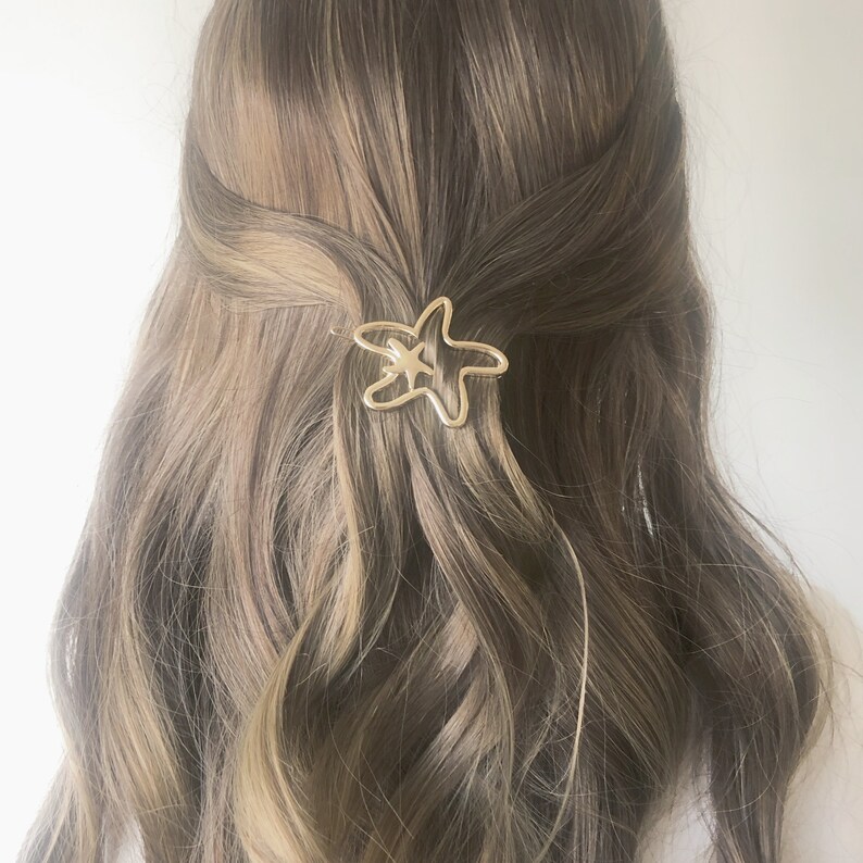 Star Hair Clip Gold Hair Clip Star Hair Accessories Star Etsy