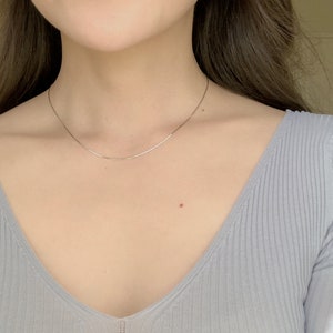 Dainty Snake Chain Necklace Layering Necklace Minimal Necklace Dainty Silver Jewelry Bridesmaid Gift Simple Necklace image 9