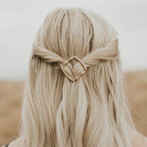 Minimalist hammered gold square hair clip hair accessories hair barrette
