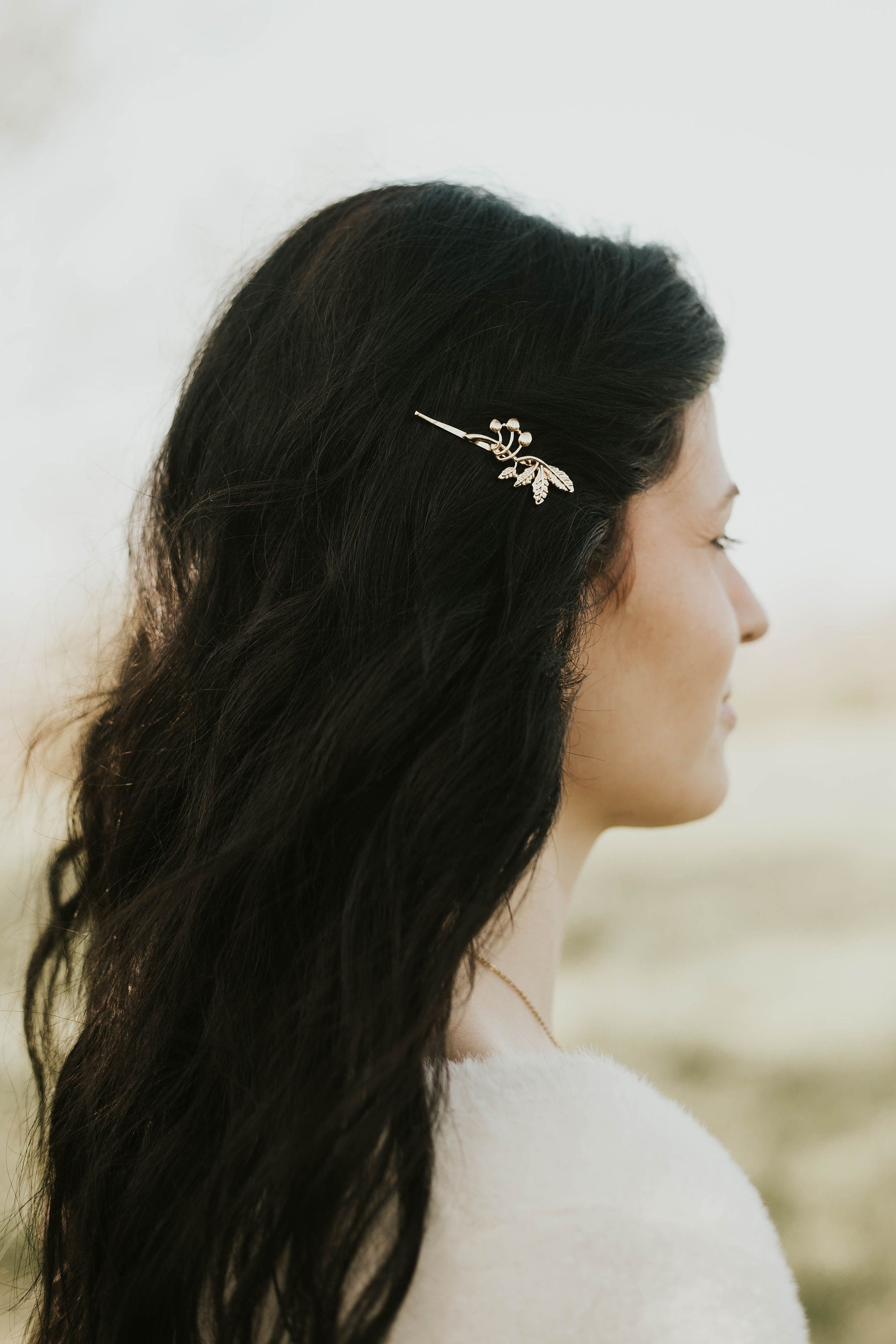 Laurel Leaf Tulip Hair Pin Bobby Pin Side-part Hair Clip 