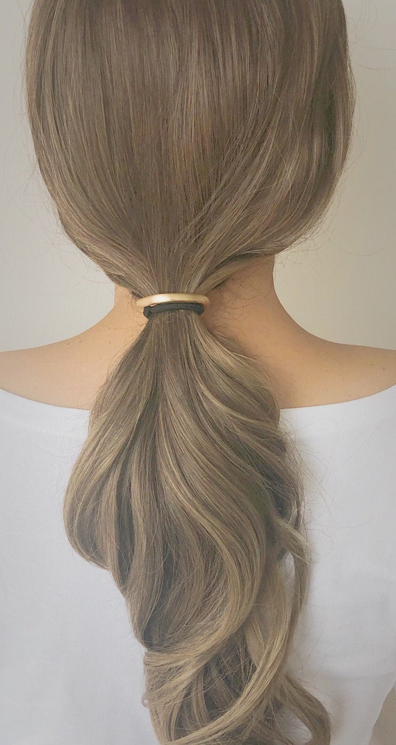 Metallic Ponytail Holder Minimal Hair Tie Thin Hair Cuff Etsy