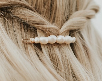 Fermaglio per capelli con perle barocche, accessori per capelli con perle di forma irregolare d'acqua dolce Cultures, fermaglio per capelli da sposa, regalo da damigella d'onore nuziale di fidanzamento