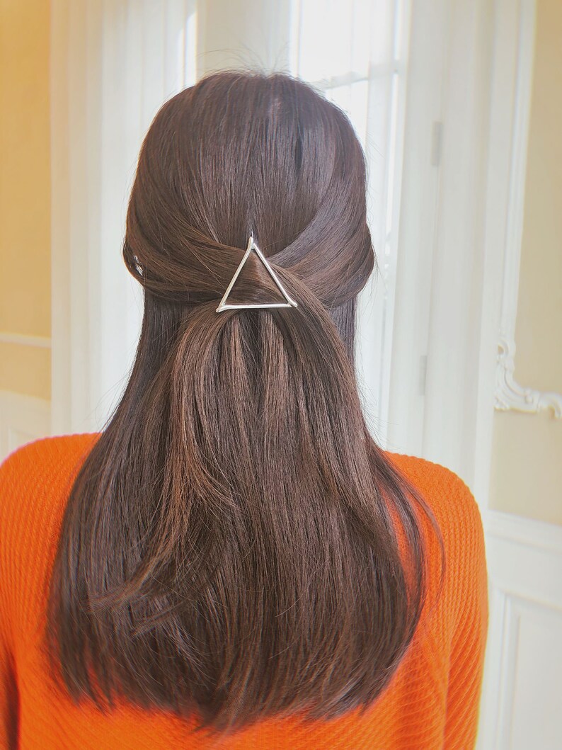 Triangle Hair Clip Triangle Hair Pin Metal Clip Minimalist Etsy