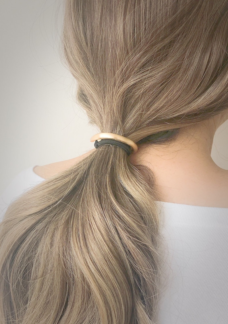 Metallic Ponytail Holder Minimal Hair Tie Thin Hair Cuff Etsy