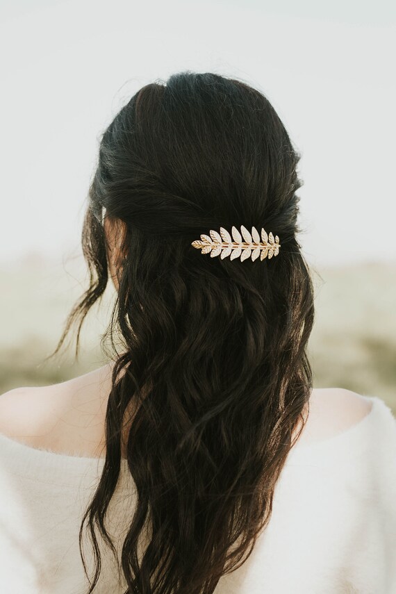 Laurel Leaf Hair Barrette Half up Hair Clip Forest Fairy Hair