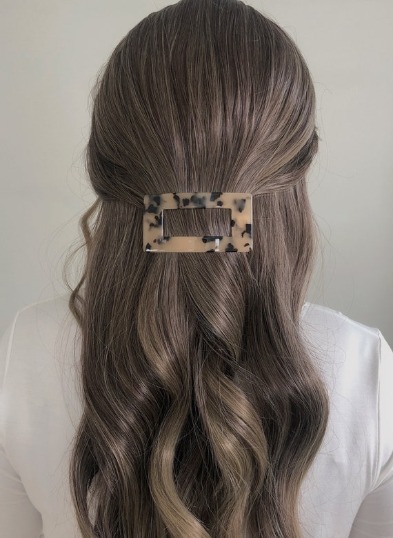 Large Rectangular Resin Hair Barrette Hair Clip Super Lightweight