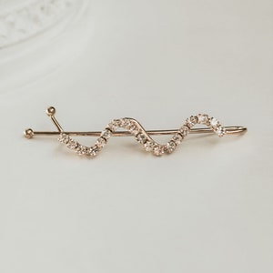 Dainty faux diamond wavy bobby pin for women's hair accessories Gold