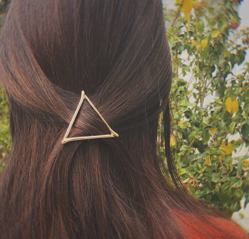 Triangle hair clip triangle hair pin metal clip minimalist Etsy