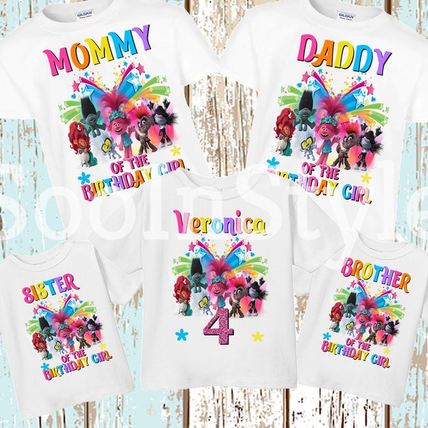 Trolls Birthday Shirt,Trolls World Tour shirt, Trolls Family shirts, Trolls Mommy Shirt, Queen Barb Tshirt, Trolls 2 Birthday