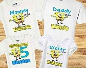 Spongebob family birthday shirts Clearance