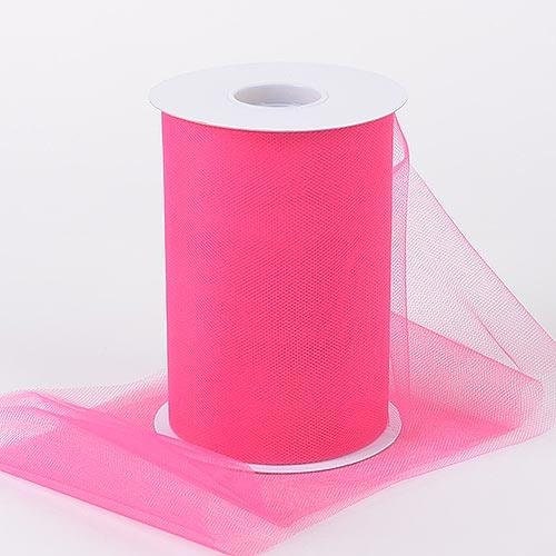 6 Shimmer Tulle Fabric Roll For Crafts, Wedding, Pary Decorations, Gifts -  Fuchsia 100 Yards