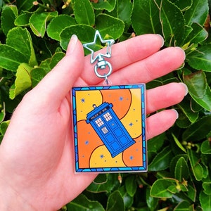 Doctor Who inspired keyring | doctor who keychain | police box keyring | police box keychain