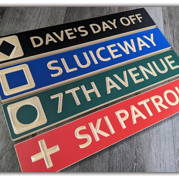 Custom Ski Trail Sign, personalized ski sign, carved signs, ski decor