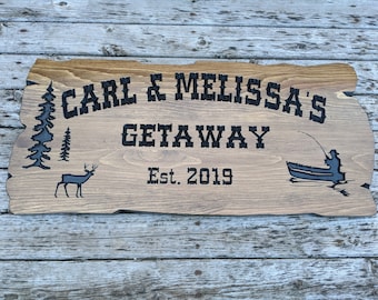 Custom Cabin Sign | Personalized Wood Sign | Cabin Decor | Mountain Decor | Man Cave Sign | Lake House Decor | Rustic Wood Sign