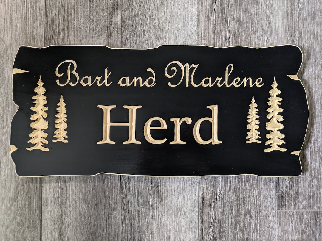Personalized Carved Wood Sign: Rustic Cottage Decor - Etsy