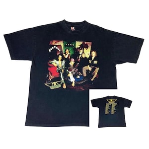 Vintage 1997 Aerosmith Concert Tour T-Shirt Black XL Nine Lives Rock Music