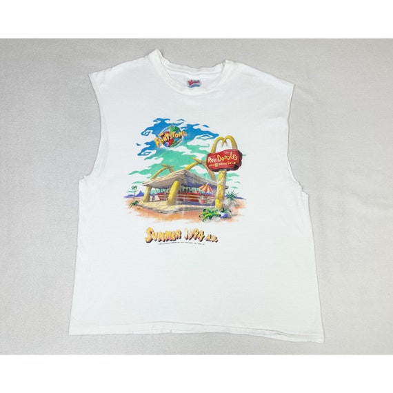 Vintage 1994 Mcdonalds Flintstones T-shirt XL Rocdonalds