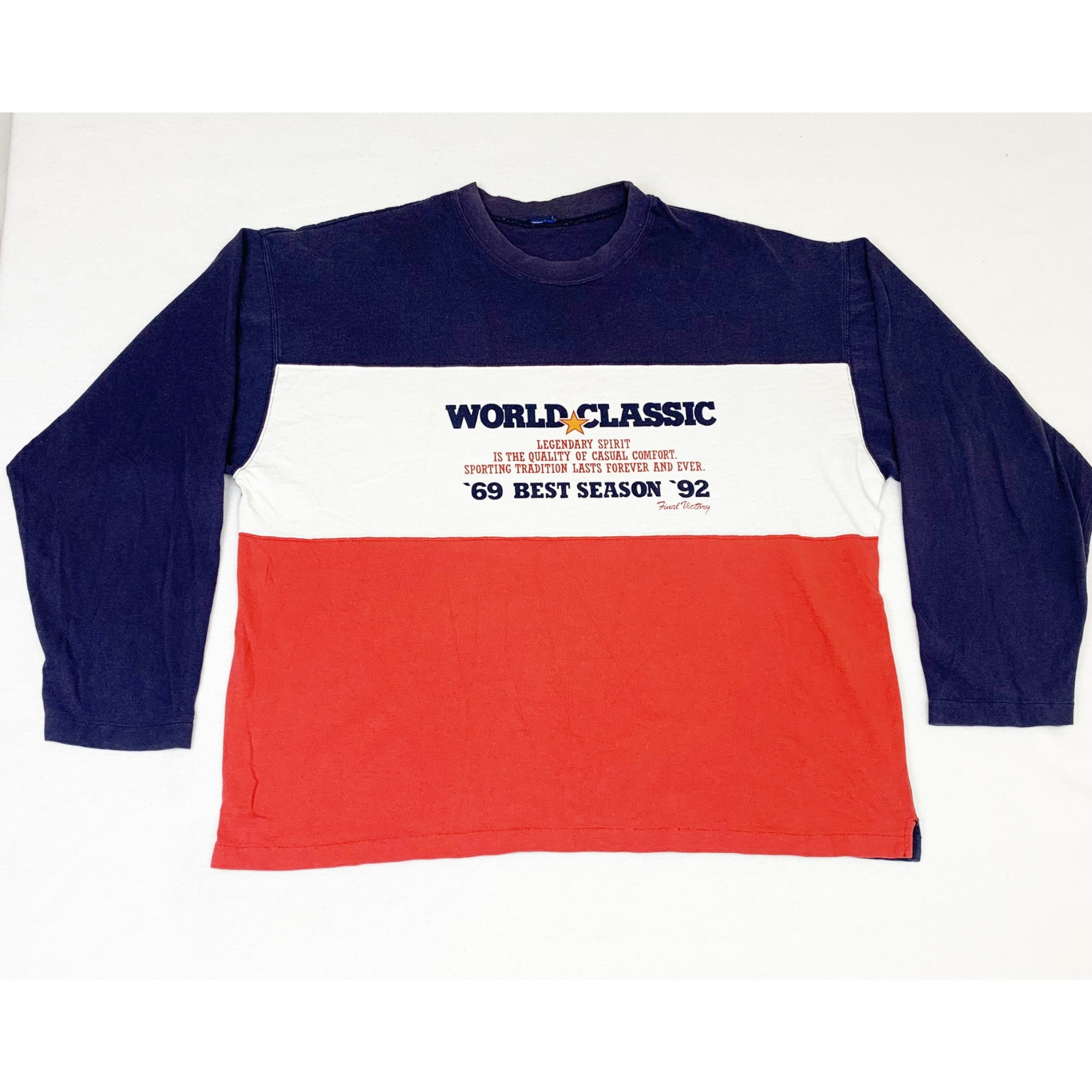 Vintage 1992 World Classic Long Sleeve T-shirt Red White