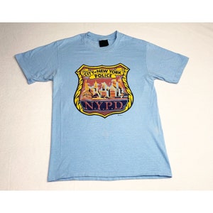 Vintage NYPD T-Shirt New York Police Department Blue Medium Cops Single Stitch