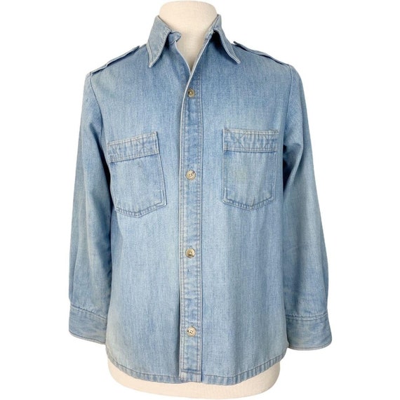 denim shirt with elbow patches