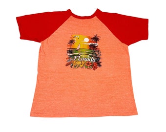 Vintage Florida Tourist T-shirt Orange Beach Surf Ocean Single Stitch