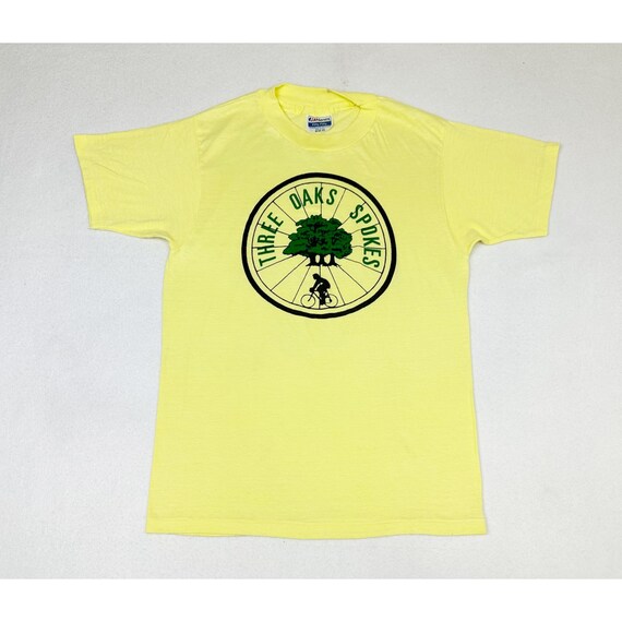 Vintage 80s Three Oaks Spokes Bicycle Club T-Shir… - image 2