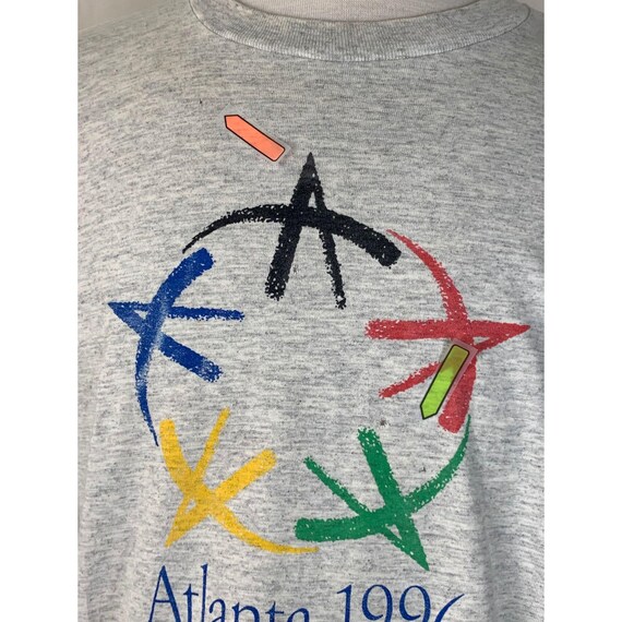 Vintage 1996 Olympics Atlanta XL Grey Single Stit… - image 6