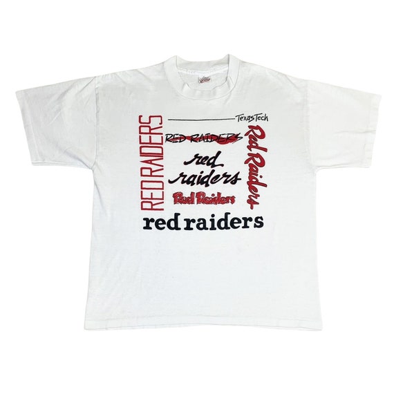 Vintage Texas Tech T-Shirt College Red Raiders Wh… - image 1