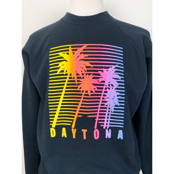 Vintage Daytona Sweatshirt XL Black Puffy Print G… - image 2