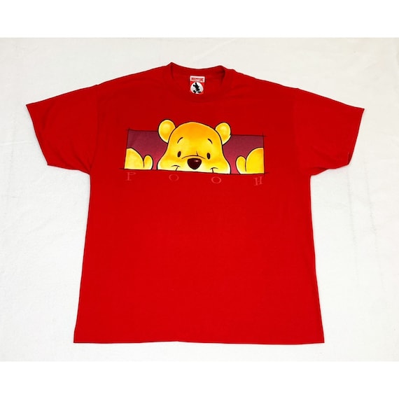 Vintage Winnie The Pooh T-Shirt Red XL Mickey Inc… - image 1